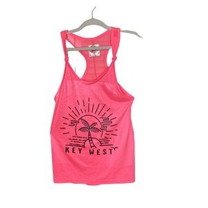 Pop Surf Neon Pink Key West Print Tank Top Size Medium